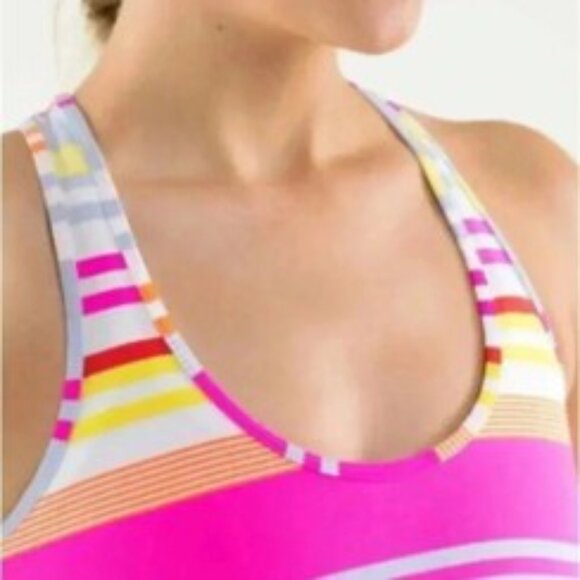 Lululemon Cool Racerback Striped Athletic Workout Active Yoga Tank Top Sz 4? EUC - Picture 4 of 8